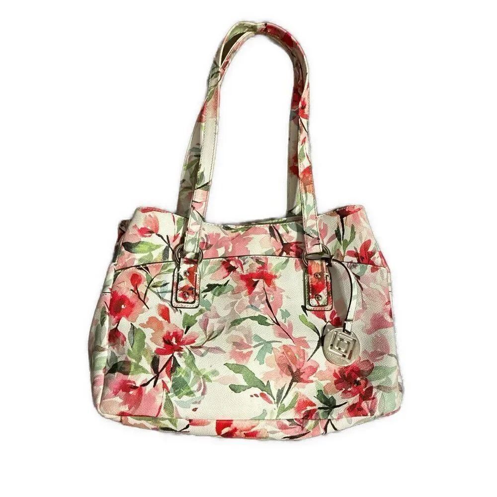 liz claiborne Pink White Green Floral Shoulder Bag